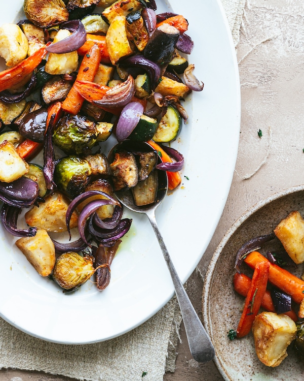 Roast Potatoes and vegetables