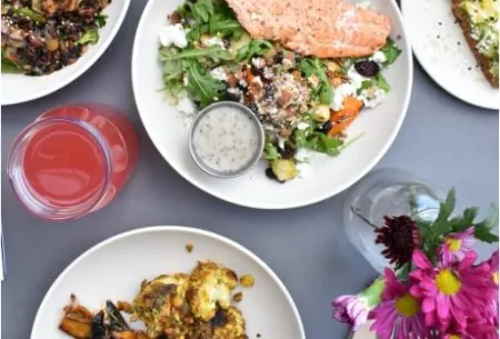 A dinner table spread