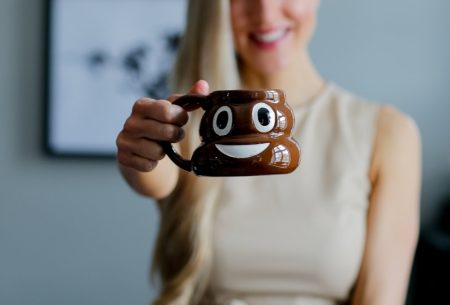 View Time to #GutTalk & break the taboos around gut health! dr megan rossi holding poop mug