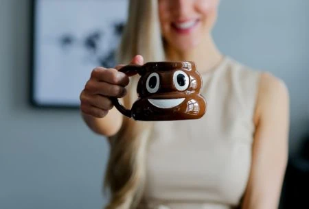 dr megan rossi holding poop mug