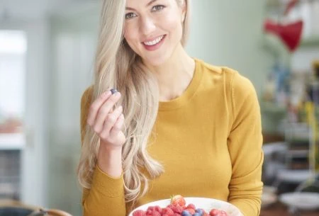 Megan Rossi eating a bowl of berries