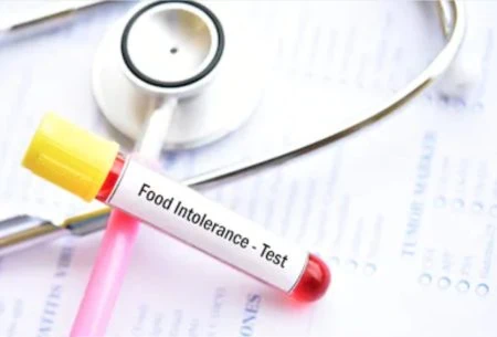 A blood sample for a food intolerance test
