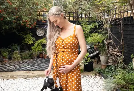 Megan Rossi and her dog in the garden