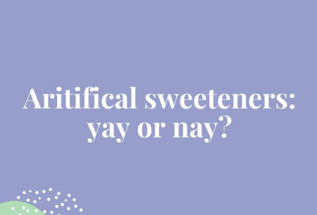 A Gut Health Clinic graphic reading 'Artificial sweeteners: yay or nay?'