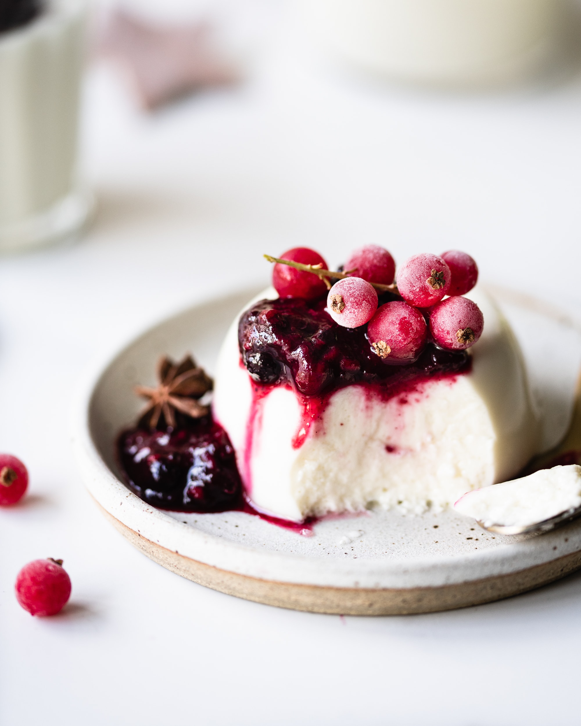 Live panna cotta with mulled berry compote The Gut Health Doctor
