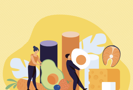 View The truth about the ‘summer shred’: how to eat well without the pressure Three people with an average age of 30 , one is standing on a stool , another is holding a big orange and the other is pushing a lemon , next to a bag full of fruits and vegetables