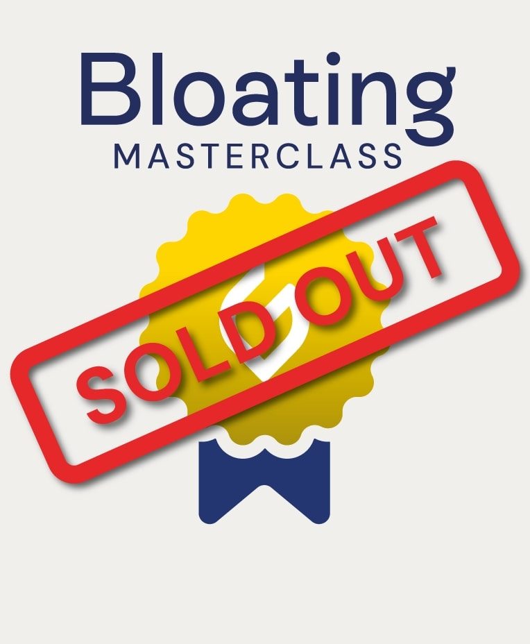 Bloating masterclass logo with sold out written over it