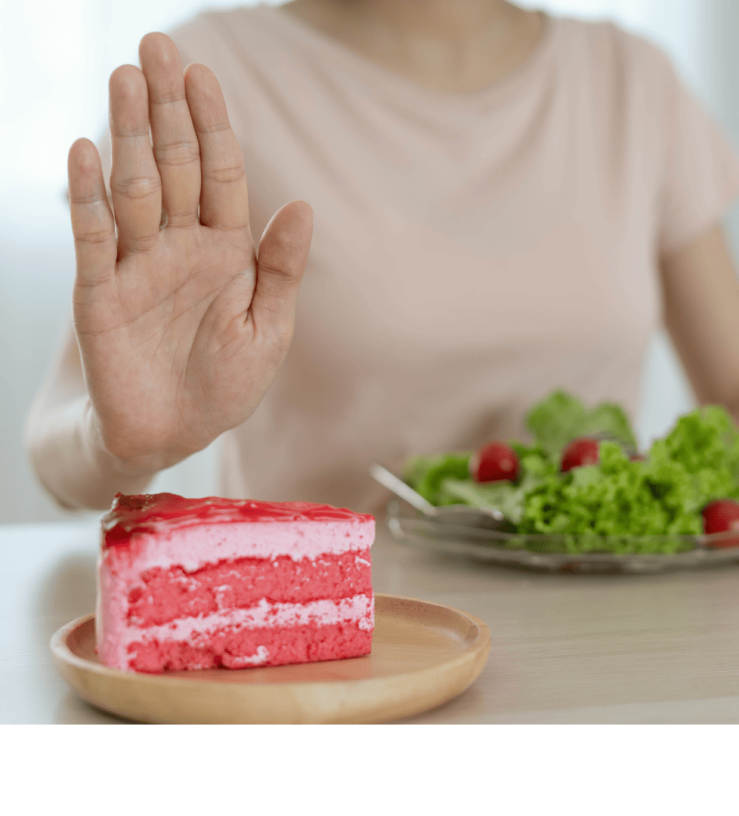 Woman accepting food policing without challenging the rules