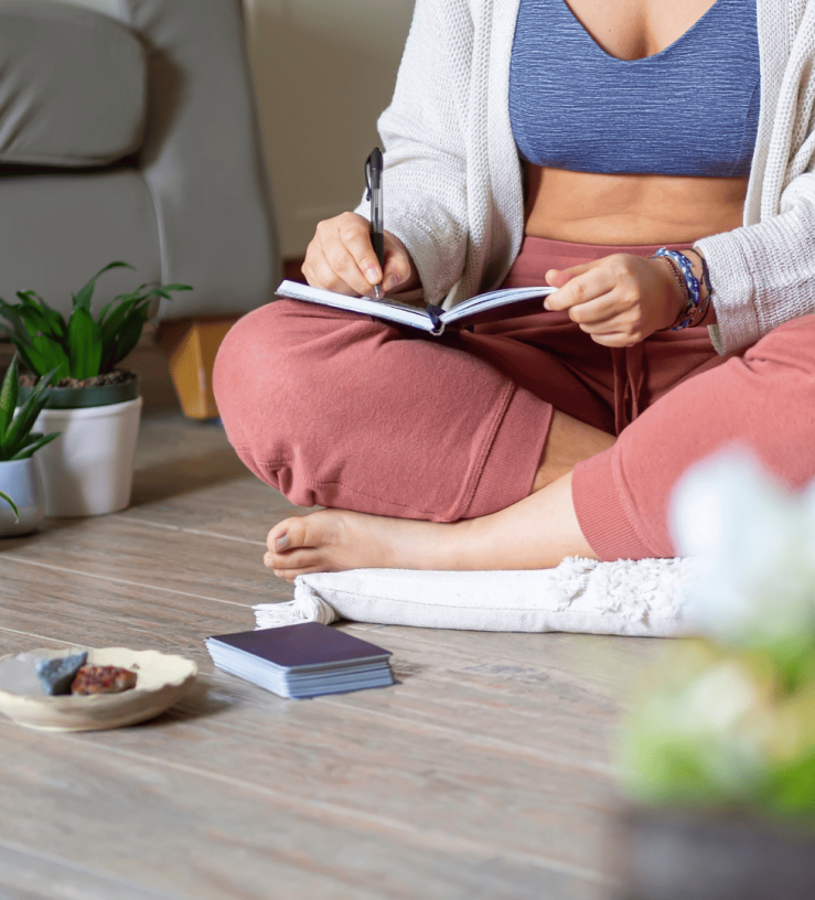 Picture of person honouring their emotions through journaling without the need for food